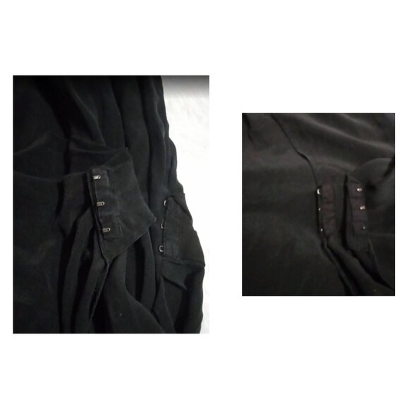 AllSaints 100% Silk Black Mayra Wrap Dress Knee Length  US Sz 10 - Picture 8 of 10